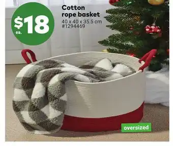 Giant Tiger Cotton rope basket offer