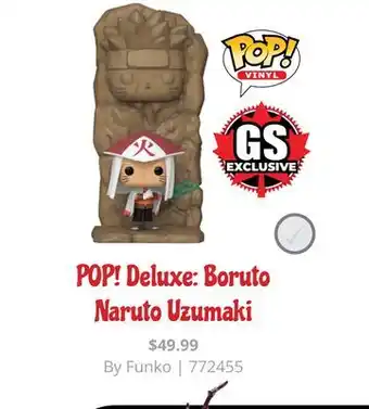 GameStop Vinyl pop! deluxe: boruto naruto uzumaki offer