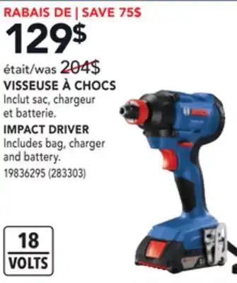 Réno Dépôt Bosch impact driver offer