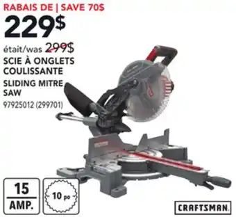 Réno Dépôt Craftsman sliding mitre saw offer