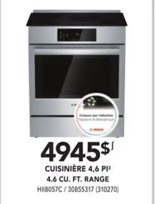Réno Dépôt Bosch 4.6 cu. ft. range offer