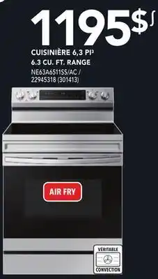 Réno Dépôt Samsung 6.3 cu. ft. range offer
