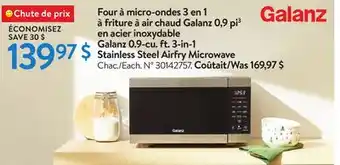 Walmart Galanz 0.9-cu. ft. 3-in-1 stainless steel airfry microwave offer