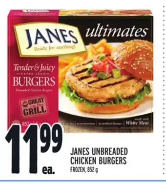 Metro Janes unbreaded chicken burgers offer