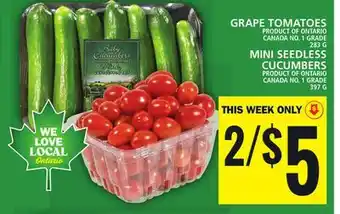 Food Basics Grape tomatoes or mini seedless cucumbers offer