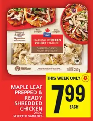 Food Basics Maple leaf prepped & ready shredded chicken offer