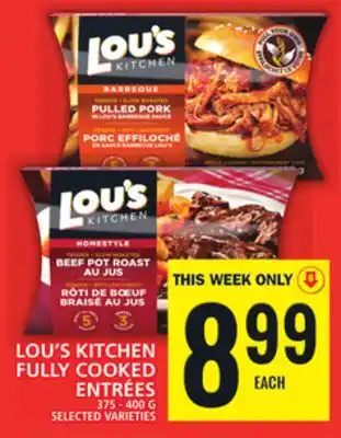 Food Basics Lou's kitchen fully cooked entrées offer