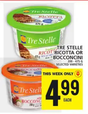 Food Basics Tre stelle ricotta or bocconcini offer