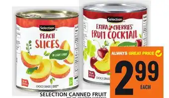Food Basics Selection canned fruit offer
