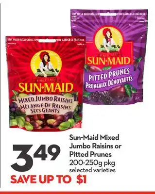 Longo's Sun-maid mixed jumbo raisins or pitted prunes offer