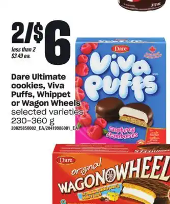 Loblaws Dare ultimate cookies, viva puffs, whippet or wagon wheels, 230-360 g offer
