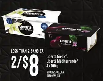 Loblaws Liberté greek , liberté méditerranée , 4 x 100 g offer