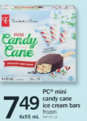 Fortinos Pc mini candy cane ice cream bars 6x55 ml offer