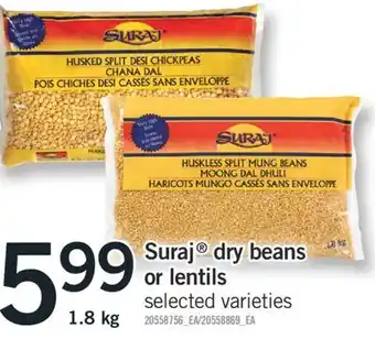 Fortinos Suraj dry beans or lentils 1.8kg offer