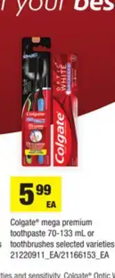 Loblaws Colgate mega premium toothpaste, 70-133 ml or toothbrushes offer