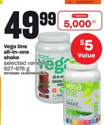 Loblaws Vega one all-in-one shake, 827-876 g offer