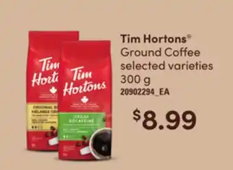 Loblaws Tim hortons ground coffee, 300 g offer