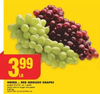 No Frills Green or red seedless grapes offer