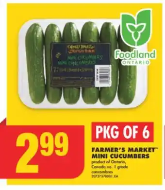 No Frills Farmer's market mini cucumbers, pkg of 6 offer