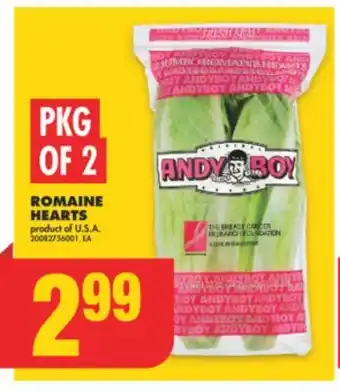 No Frills Romaine hearts, pkg of 2 offer