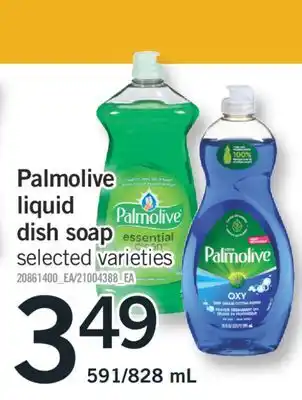 Fortinos Palmolive liquid dish soap 591/828 ml offer