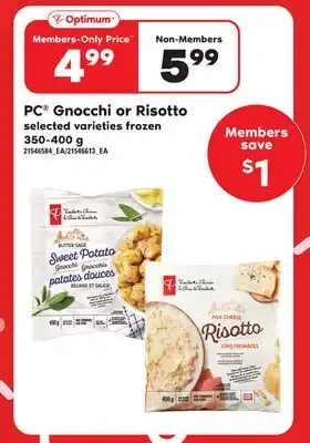 Loblaws Pc gnocchi or risotto, 350-400 g offer