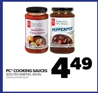Real Canadian Superstore Pc cooking sauces, 400 ml offer