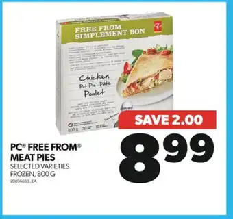 Real Canadian Superstore Pc free from meat pies, 800 g offer
