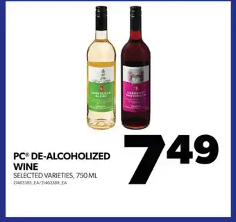 Real Canadian Superstore Pc de-alcoholized wine, 750 ml offer