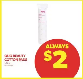 Real Canadian Superstore Quo beauty cotton pads, 125's offer