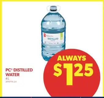 Real Canadian Superstore Pc distilled water, 4 l offer