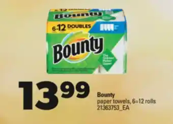 Real Canadian Superstore Bounty paper towels, 6=12 rolls offer