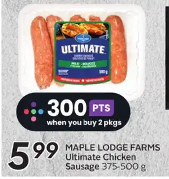 Sobeys Ultimate chicken sausage offer