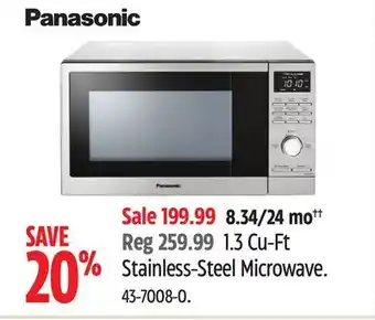 Canadian Tire Panasonic stainless-steel microwave offer