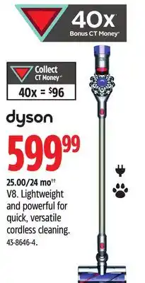Canadian Tire Dyson v8 lightweight and powerful for quick, versatile cordless cleaning offer