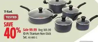 Canadian Tire T-fal 10-pc titanium non-stick set offer
