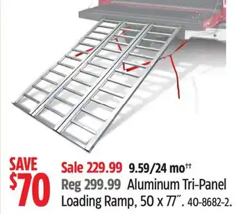 Canadian Tire Aluminum tri-panel loading ramp, 50 x 77 offer