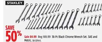 Canadian Tire Stanley 36-pc black chrome wrench set sae and metric offer