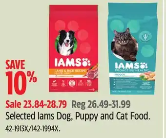 Canadian Tire Selected iams dog, puppy and cat food offer