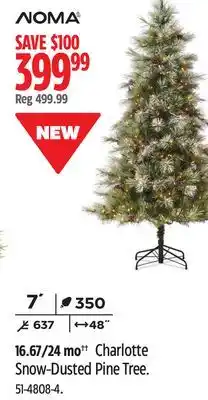 Canadian Tire Noma charlotte snow-dusted pine tree offer
