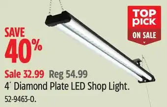 Canadian Tire Noma 4' diamond plate led shop light offer
