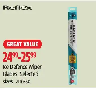 Canadian Tire Reflex ice defence wiper blades selected sizes offer