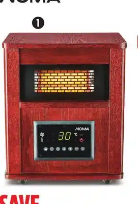 Canadian Tire Noma wood-cabinet infrared heater. with thermostat and timer offer