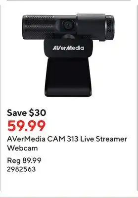 Staples Avermedia cam 313 live streamer webcam offer