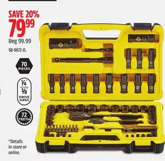 Canadian Tire Stanley black chrome socket sets offer