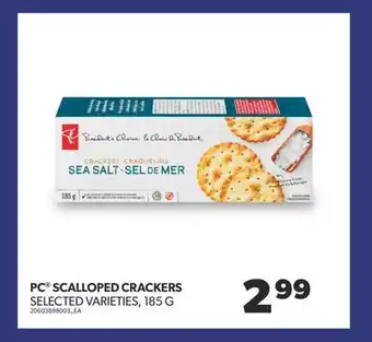 Real Canadian Superstore Pc scalloped crackers, 185 g offer