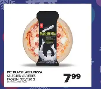 Real Canadian Superstore Pc black label pizza, 370/420 g offer