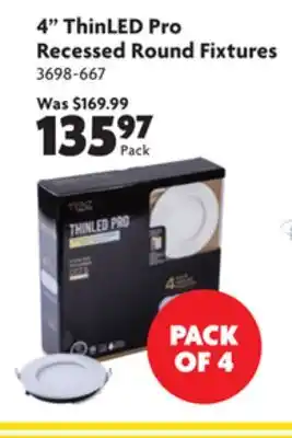 Home Hardware 4 thinled pro recessed round fixtures offer