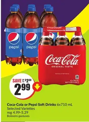 Chalo FreshCo Coca-cola or pepsi soft drinks 6x710 ml selected varieties offer