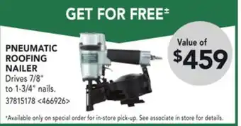 RONA Metabo hpt pneumatic roofing nailer offer